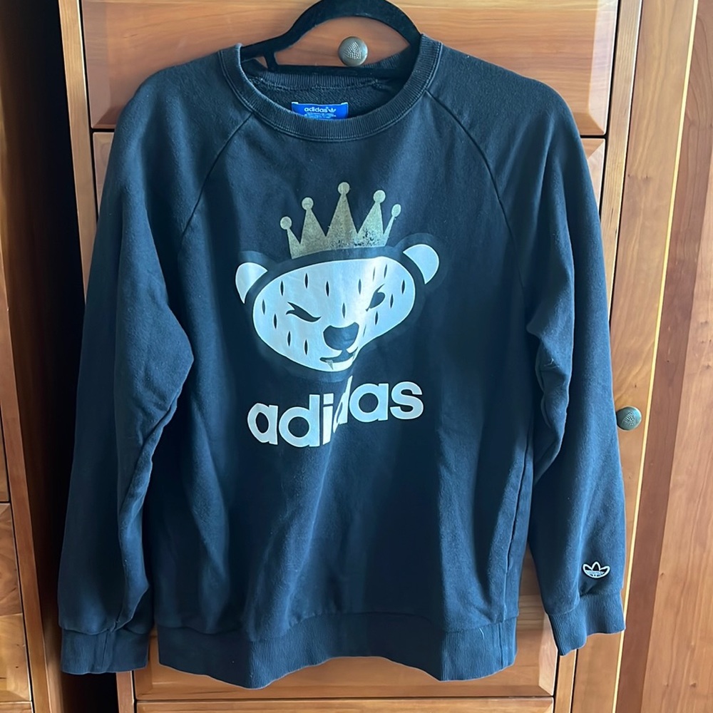 Adidas Originals  x NIGO Men's Bear Logo Crew Sweatshirt Black Size M